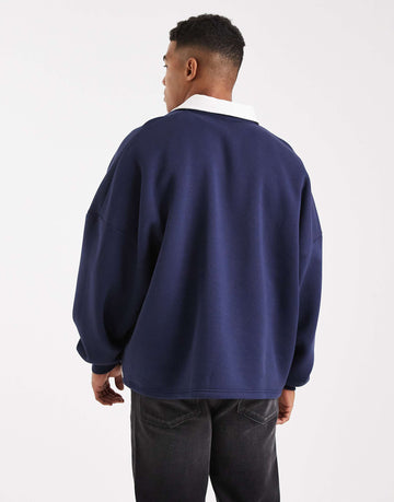 Extreme oversized rugby sweats polo