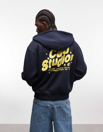 Boxy zip up céu studios hoodie