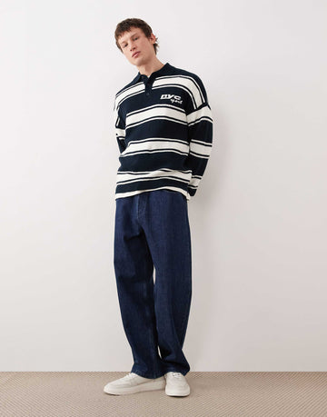 NYC knit long sleeve polo
