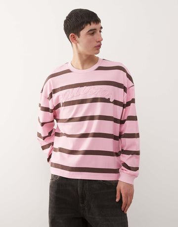 Colussion pink stripes boxy long sleeve