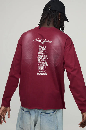 OVERSIZED LONG SLEEVE WASHED COWBOY T-SHIRT