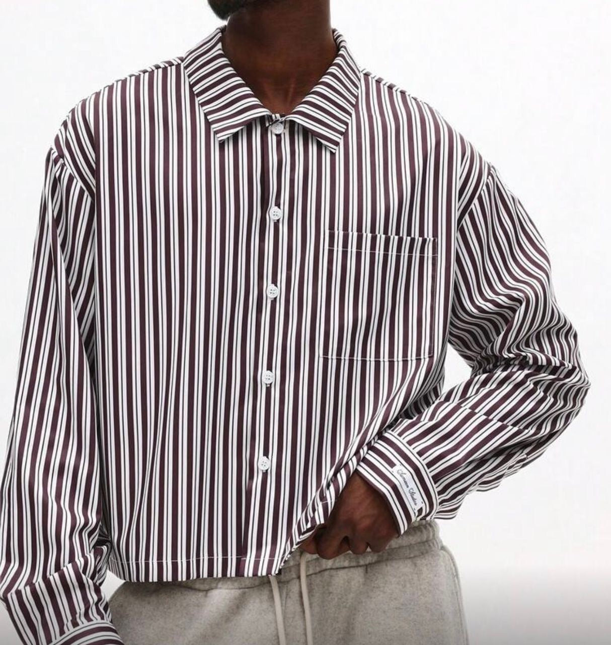 strip black and white shirt