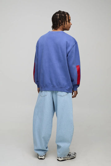 NAVY OVERSIZED MANHATTAN NEW YORK WASHED PRINTED SWEATSHIRT