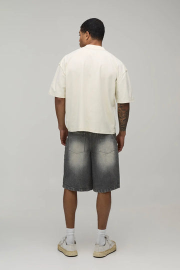 REGULAR RIGID DENIM JORTS