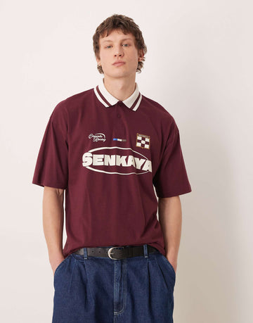 Senkaya soccer graphic polo tee
