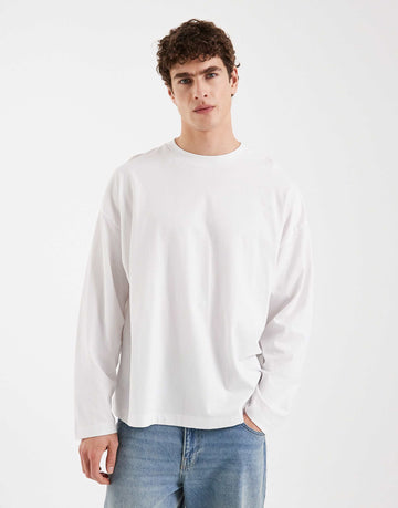 Long sleeve oversized blurred flower tee