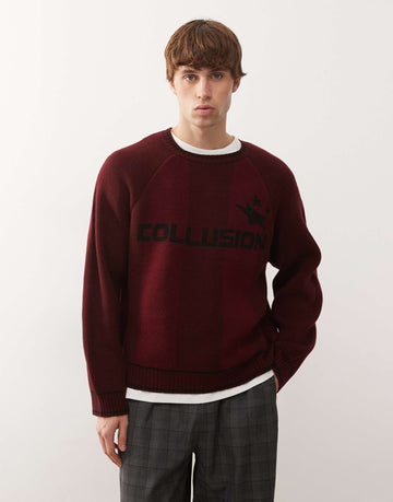 Collusion boxy knit football sweatshirt