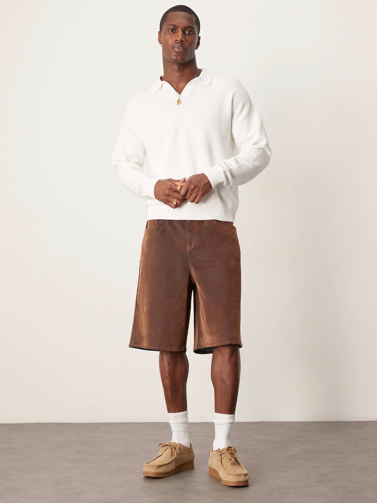 Long length denim jorts