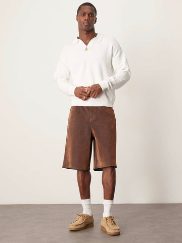 Long length denim jorts