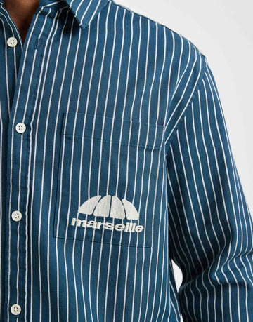 Relaxed twill stripe shirt