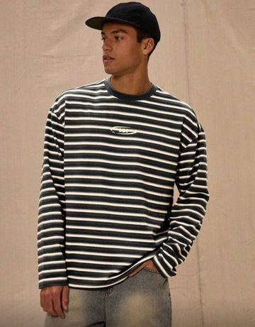 long sleeve strips t shirt