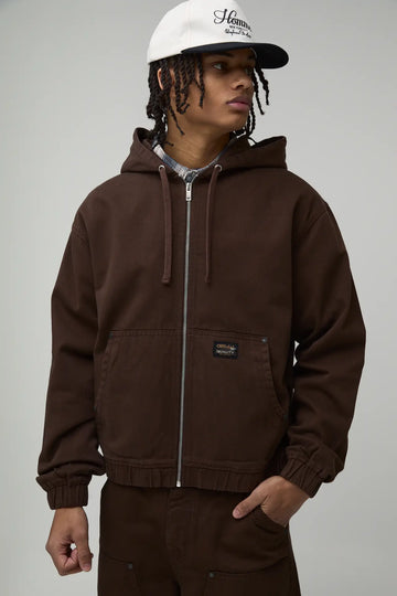 OVERSIZED BOXY WORKWEAR TWILL HOODIE