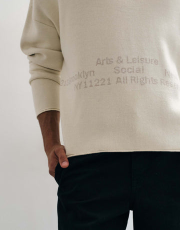 Knit creneck ecru sweater