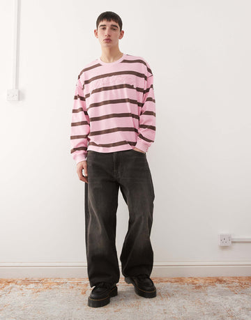 Colussion pink stripes boxy long sleeve