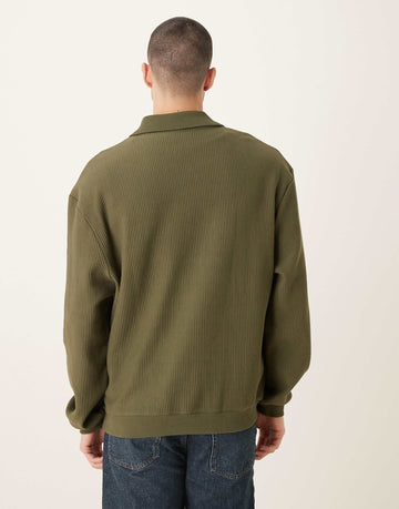 Relaxed fit notch ravello polo neck sweats