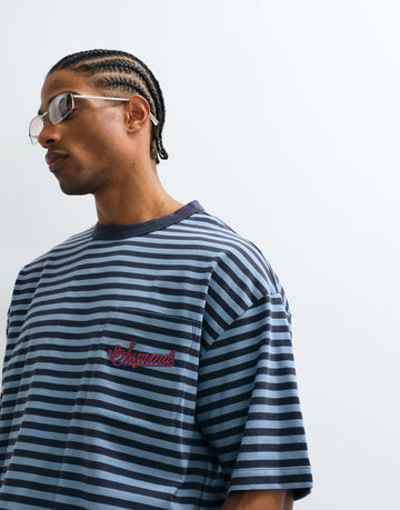 Oversized t shirt in blue stripes