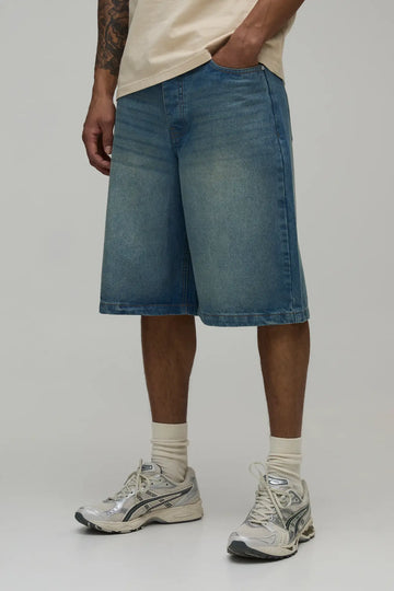 Antique blue BASIC RELAXED FIT JORTS