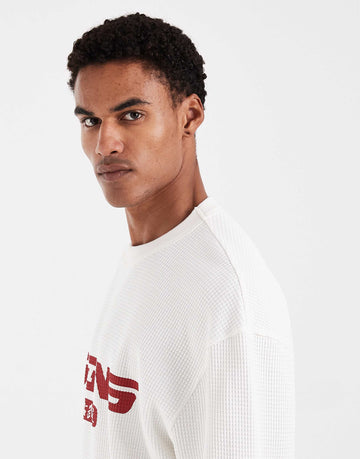 Signs relaxed fit waffle knit sweatshirt