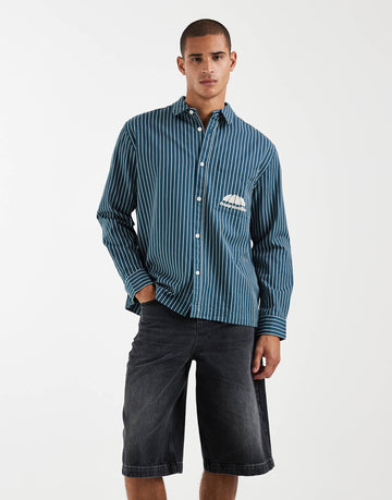Relaxed twill stripe shirt