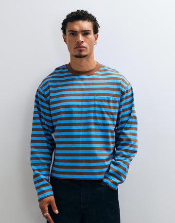 Collusion long sleeve boxy tee stripes