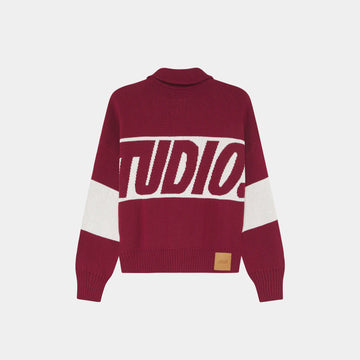 Thrill burgundy zipper knit