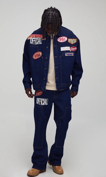 Varsity badge denim jacket