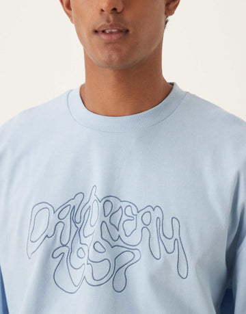 Heavyweight boxy embroidered tee