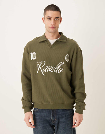 Relaxed fit notch ravello polo neck sweats