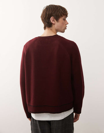 Collusion boxy knit football sweatshirt