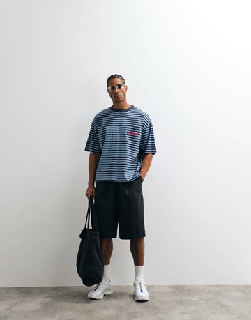 Oversized t shirt in blue stripes
