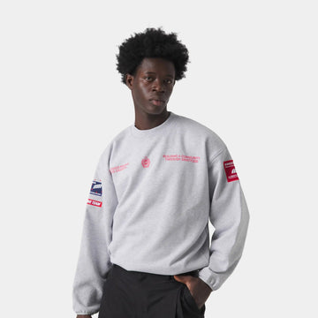 Building Heather Grey Oversized Crewneck