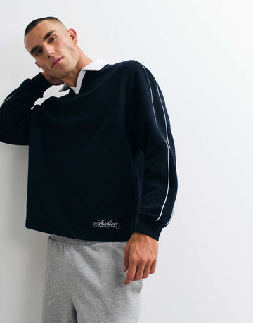 Relaxed bubble herringbone sweatshirt
