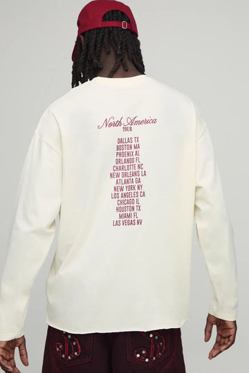 OVERSIZED LONG SLEEVE WASHED COWBOY T-SHIRT