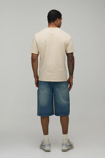 Antique blue BASIC RELAXED FIT JORTS