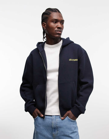 Boxy zip up céu studios hoodie