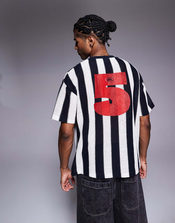 Striped crochet sports tee