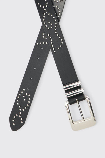 PU STUDDED DETAIL BELT medium