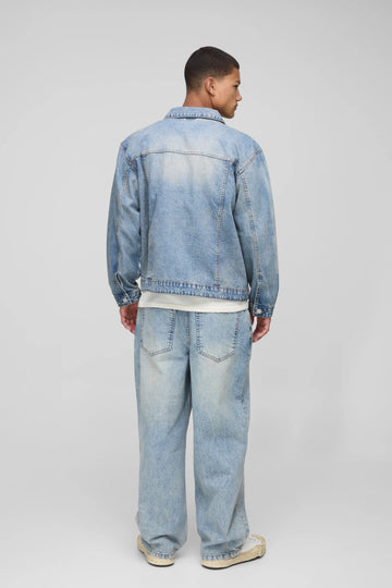 Loose Baggy Rigid Stonewash Jeans